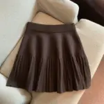 Pleated Mini Skirts Korean Sweet Knitted Skirts Sweet Elastic Waist Ladies Casual Youthful For Women's Clothes Solid Fashion New - Image 5