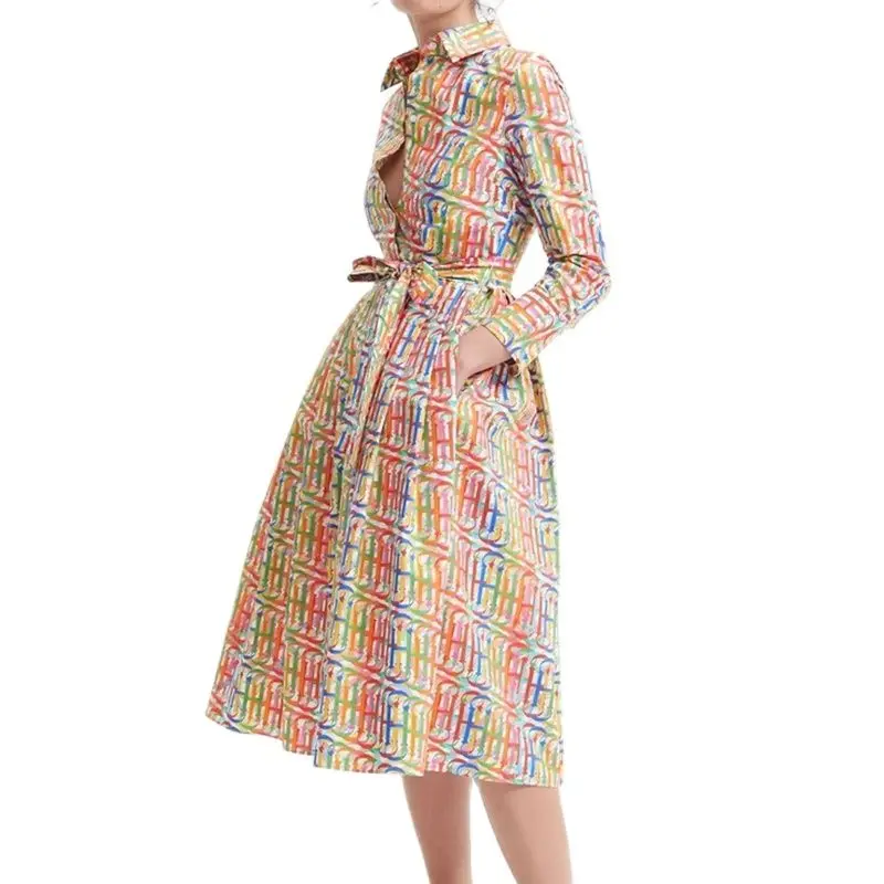 kf-S5bfb62c30e62409bb826f8cea267ff05e New Women's Dress Popular High Grade Elegant Luxury Female Long Sleeved Dress Classic Fashion Vintage Ladies Versatile Dresses - Image 1