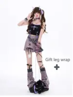 Women's Purple Y2k Lace-up Denim Skirt Elegant Harajuku Mini Jeans Skirts Streetwear 90s Aesthetic Vintage Skirt 2000s Clothes - Image 2