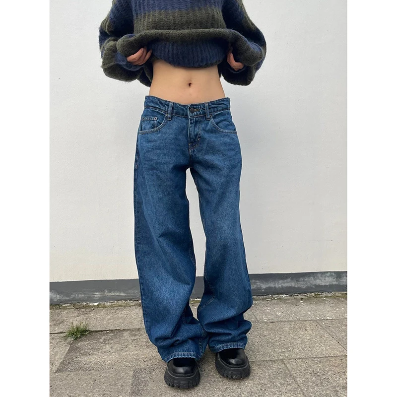 kf-Sba6bf99aea04442084a45a5c7af17e734 YIBASHU Autumn Winter Women Blue Denim Pants Low Rise Y2K Baggy Jean Japanese Dark Academia Cowboy Harajuku Grunge Stacked Jeans - Image 1